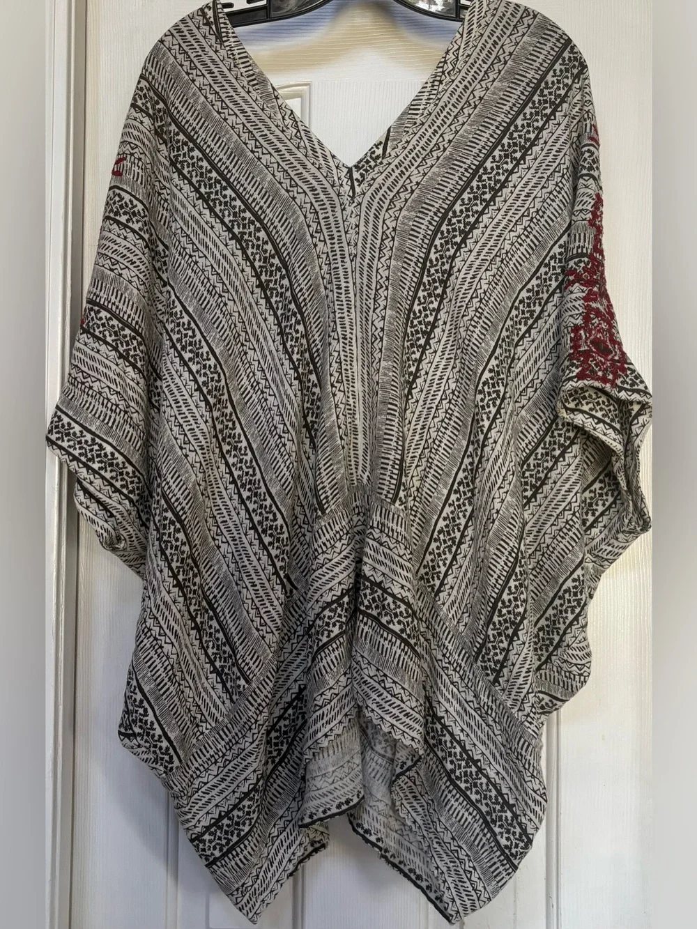 Free People Tribal Beat Kaftan Tunic Oversized Embroidered